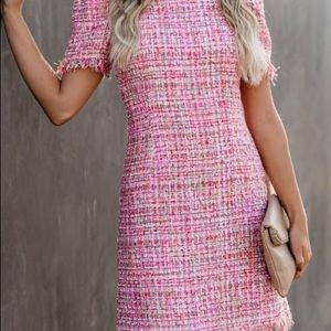 Vici Pink Tweed Dress